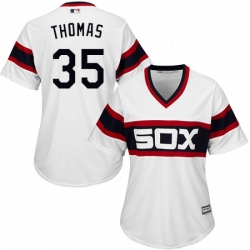 Womens Majestic Chicago White Sox 35 Frank Thomas Authentic White 2013 Alternate Home Cool Base MLB Jersey