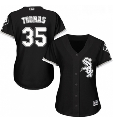 Womens Majestic Chicago White Sox 35 Frank Thomas Replica Black Alternate Home Cool Base MLB Jersey