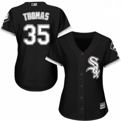 Womens Majestic Chicago White Sox 35 Frank Thomas Replica Black Alternate Home Cool Base MLB Jersey