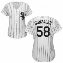 Womens Majestic Chicago White Sox 58 Miguel Gonzalez Replica White Home Cool Base MLB Jersey 