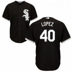 Youth Majestic Chicago White Sox 40 Reynaldo Lopez Authentic Black Alternate Home Cool Base MLB Jersey 