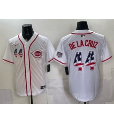 Men Cincinnati Reds 44 Elly De La Cruz White 2026 USA 250 Fourth of July Home Stitched Baseball Jersey Men Cincinnati Reds 44 Elly De La Cruz White 2026 USA 250 Fourth of July Home Stitched Baseball Jersey