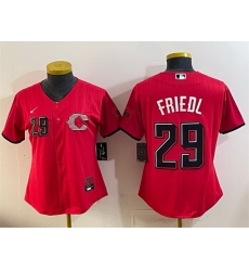 Women Cincinnati Reds  29 TJ Friedl Red 2026 City Connect Stadium Stitched Baseball Jersey