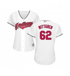 Womens Cleveland Indians 62 Nick Wittgren Replica White Home Cool Base Baseball Jersey 