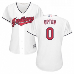 Womens Majestic Cleveland Indians 0 BJ Upton Authentic White Home Cool Base MLB Jersey 