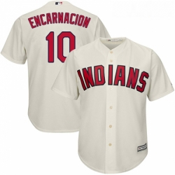 Youth Majestic Cleveland Indians 10 Edwin Encarnacion Replica Cream Alternate 2 Cool Base MLB Jersey