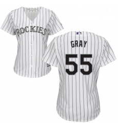 Womens Majestic Colorado Rockies 55 Jon Gray Authentic White Home Cool Base MLB Jersey