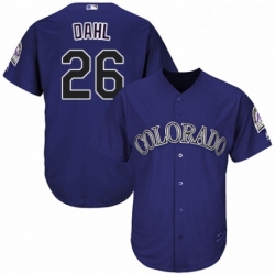 Youth Majestic Colorado Rockies 26 David Dahl Authentic Purple Alternate 1 Cool Base MLB Jersey 