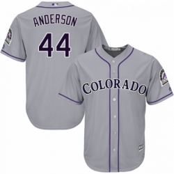 Youth Majestic Colorado Rockies 44 Tyler Anderson Authentic Grey Road Cool Base MLB Jersey 