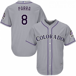 Youth Majestic Colorado Rockies 8 Gerardo Parra Authentic Grey Road Cool Base MLB Jersey