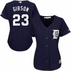 Womens Majestic Detroit Tigers 23 Kirk Gibson Replica Navy Blue Alternate Cool Base MLB Jersey