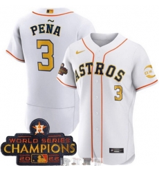 Men Astros Space City 3 Jeremy Pena White Champions Flexbase Jersey