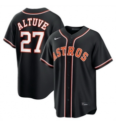 Men Houston Astros 27 Jose Altuve 2026 Fashion Replica Black Out Stitched Baseball Jersey Men Houston Astros 27 Jose Altuve 2026 Fashion Replica Black Out Stitched Baseball Jersey