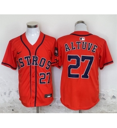 Men Houston Astros 27 Jose Altuve Orange Limited Stitched Baseball Jersey