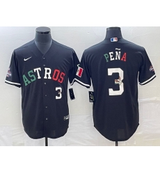 Men Houston Astros 3 Jeremy Pena Number Mexico Black Cool Base Stitched Baseball Jersey