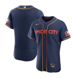 Men Houston Astros Blank 2022 Navy City Connect Flex Base Stitched Baseball jersey
