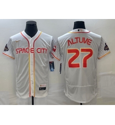 Men's Houston Astros #27 Jose Altuve Number White 2023 City Connect Flex Base Stitched Jersey