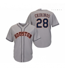 Mens Houston Astros 28 Robinson Chirinos Replica Grey Road Cool Base Baseball Jersey 