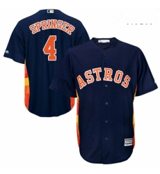 Mens Majestic Houston Astros 4 George Springer Replica Navy Blue Alternate Cool Base MLB Jersey