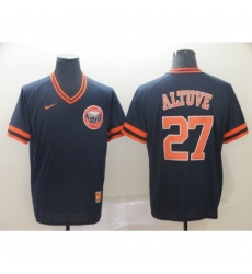 Men's Nike Houston Astros #27 Jose Altuve Navy Cooperstown Collection Jersey