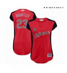 Womens Houston Astros 23 Michael Brantley Authentic Red American League 2019 Baseball All Star Jersey 