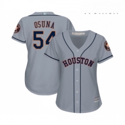 Womens Houston Astros 54 Roberto Osuna Authentic Grey Road Cool Base Baseball Jersey 