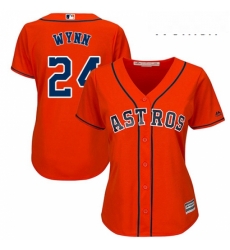 Womens Majestic Houston Astros 24 Jimmy Wynn Replica Orange Alternate Cool Base MLB Jersey 