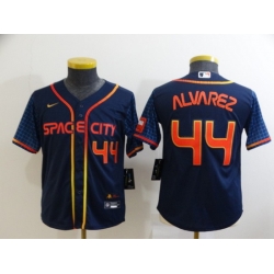 Youth Houston Astros 44 Yordan Alvarez 2022 Navy City Connect Stitched Jersey