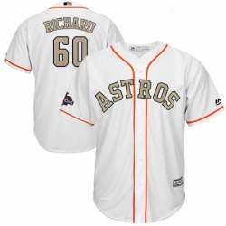 Youth Majestic Houston Astros 60 Dallas Keuchel Authentic White 2018 Gold Program Cool Base MLB Jersey