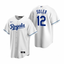 Mens Nike Kansas City Royals 12 Jorge Soler White Home Stitched Baseball Jerse