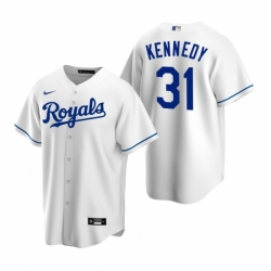 Mens Nike Kansas City Royals 31 Ian Kennedy White Home Stitched Baseball Jerse