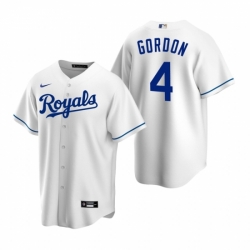 Mens Nike Kansas City Royals 4 Alex Gordon White Home Stitched Baseball Jerse