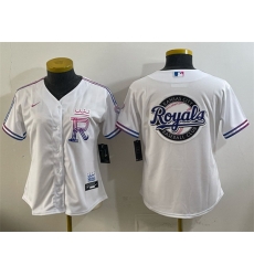 Women Kansas City Royals Team Big Logo White 2026 City Connect Stadium Stitched Baseball Jersey 001 Women Kansas City Royals Team Big Logo White 2026 City Connect Stadium Stitched Baseball Jersey 001