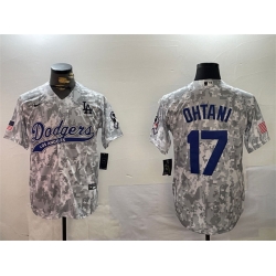 Men Los Angeles Dodgers 17 Shohei Ohtani 2024 Arctic Camo Stitched Baseball Jersey