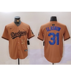 Men Los Angeles Dodgers 31 Tyler Glasnow Brown Cool Base Stitched Baseball Jersey 2