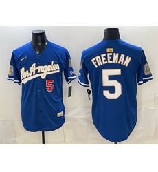 Men Los Angeles Dodgers 5 Freddie Freeman Royal 2026 Gold Collection 9x B2B Champs Patch Stitched Baseball Jersey Men Los Angeles Dodgers 5 Freddie Freeman Royal 2026 Gold Collection 9x B2B Champs Patch Stitched Baseball Jersey