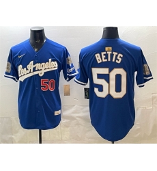Men Los Angeles Dodgers 50 Mookie Betts Royal 2026 Gold Collection 9x B2B Champs Patch Stitched Baseball Jersey Men Los Angeles Dodgers 50 Mookie Betts Royal 2026 Gold Collection 9x B2B Champs Patch Stitched Baseball Jersey