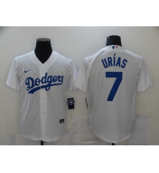 Men Los Angeles Dodgers 7 Julio Urias White 2020 Nike Cool Base Jersey