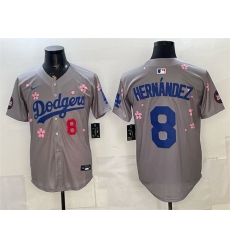 Men Los Angeles Dodgers 8 Enrique Hernandez Grey 2025 Tokyo Series Limited Stitched Baseball Jersey Men Los Angeles Dodgers 8 Enrique Hernandez Grey 2025 Tokyo Series Limited Stitched Baseball Jersey
