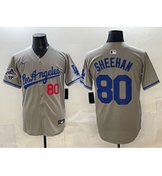 Men Los Angeles Dodgers 80 Emmet Sheehan Grey 2025 World Series Champions Patch Limited Stitched Baseball Jersey Men Los Angeles Dodgers 80 Emmet Sheehan Grey 2025 World Series Champions Patch Limited Stitched Baseball Jersey