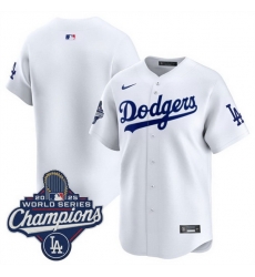 Men Los Angeles Dodgers Blank White 2025 World Series Champions Patch Home Limited Stitched Baseball Jersey Men Los Angeles Dodgers Blank White 2025 World Series Champions Patch Home Limited Stitched Baseball Jersey