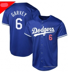 Men Los Angeles Dodgers Steve Garvey #6 Blue Flex Base Stitched White Jersey