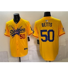 Men Los Angeles Dodgers x One Piece 50 Mookie Betts Yellow Vapor Premier Limited Stitched Baseball Jersey Men Los Angeles Dodgers x One Piece 50 Mookie Betts Yellow Vapor Premier Limited Stitched Baseball Jersey
