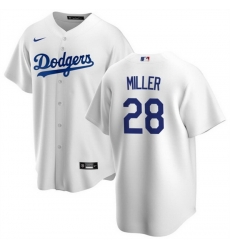 Men Men Los Angeles Dodgers 28 Bobby Miller White Cool Base Stitched Baseball Jersey