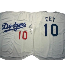 Men's Los Angeles Dodgers 10 Ron Cey Gray Cool Base Jersey