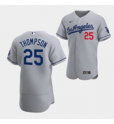 Men's Los Angeles Dodgers #25 Trayce Thompson Gray Flex Base Stitched Jersey