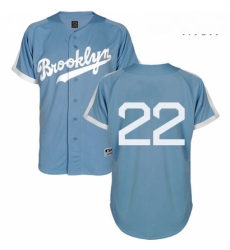 Mens Majestic Los Angeles Dodgers 22 Clayton Kershaw Authentic Light Blue Cooperstown MLB Jersey