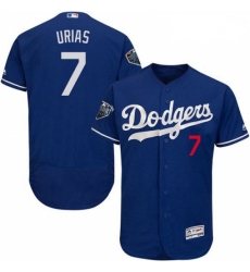 Mens Majestic Los Angeles Dodgers 7 Julio Urias Royal Blue Alternate Flex Base Collection 2018 World Series Jersey 