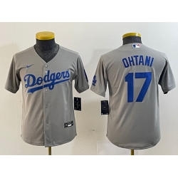 Youth Los Angeles Dodgers 17 Shohei Ohtani Grey Stitched Baseball Jersey