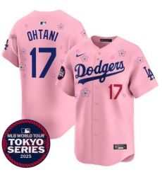 Youth Los Angeles Dodgers 17  Shohei Ohtani Pink 2025 Tokyo Series Limited Stitched Baseball Jersey